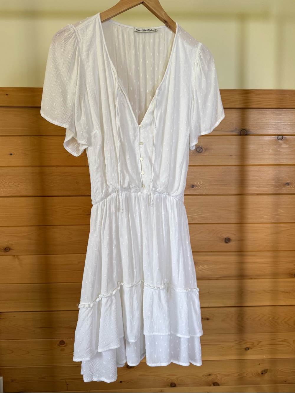 Abercrombie & Fitch Swiss Dot Tiered Mini Dress - Picture 2 of 8
